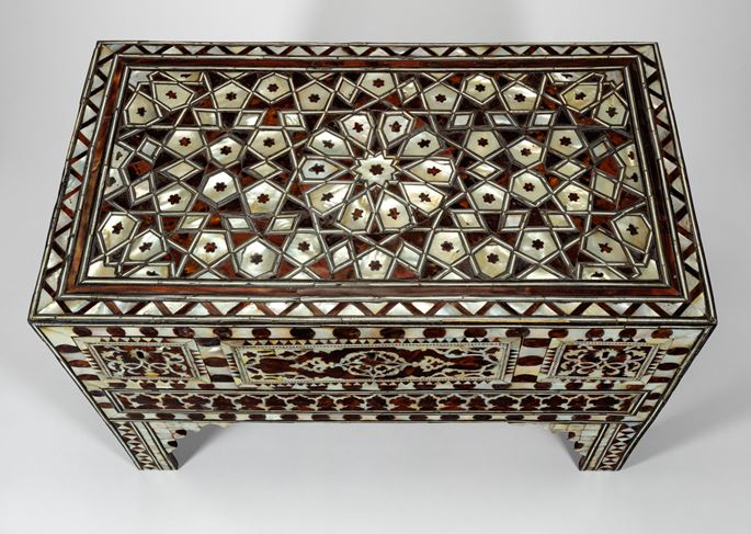 Large Ottoman Mother of pearl and tortoiseshell inlaid scribes box  | MasterArt